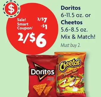 Family Dollar Doritos 6-11.5 oz. or cheetos 5.6-8.5 oz offer