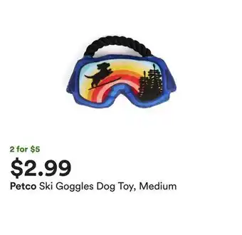 Petco Ski goggles dog toy, medium offer