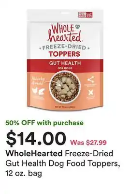 Petco Freeze-dried gut health dog food toppers, 12 oz. bag offer