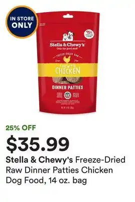 Petco Freeze-dried raw dinner patties chicken dog food, 14 oz. bag offer