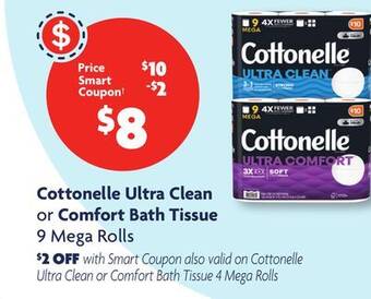Family Dollar Cottonelle ultra clean or comfort bath tissue offer