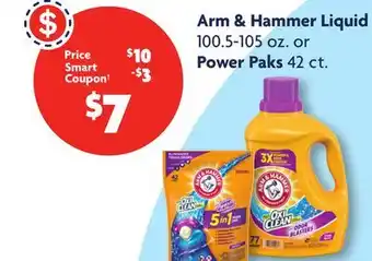 Family Dollar Arm & hammer liquid 100.5-105 oz. or power paks 42 ct offer