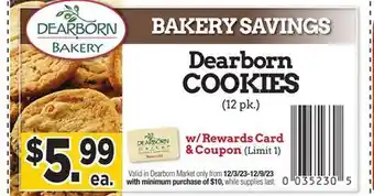 Dearborn Market Dearborn cookies offer