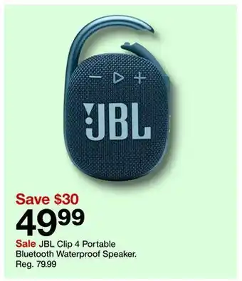 Target Jbl clip 4 portable bluetooth waterproof speaker offer