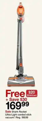 Target Shark rocket ultra-light corded stick vacuum offer