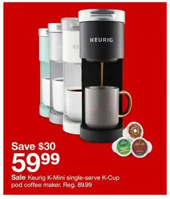 Target Keurig k-mini single-serve k-cup pod coffee maker offer