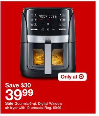 Target Gourmia 6-qt. digital window air fryer with 12 presets offer