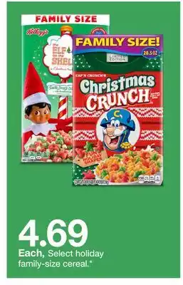 Target Select holiday family-size cereal offer