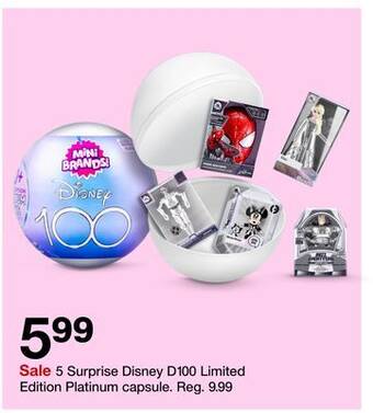 Target 5 surprise disney d100 limited edition platinum capsule offer