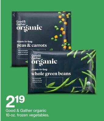 Target Good & gather organic 10-oz. frozen vegetables offer