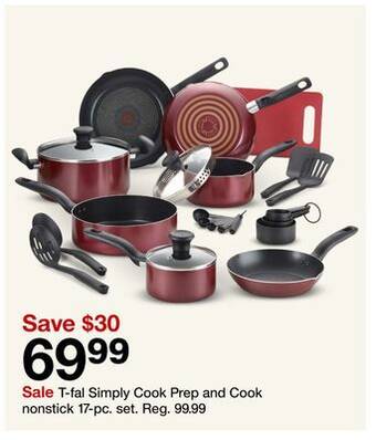 Target T-fal simply cook prep and cook nonstick 17-pc. set offer