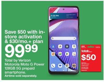 Target Motorola moto g power 128gb 5g prepaid smartphone offer