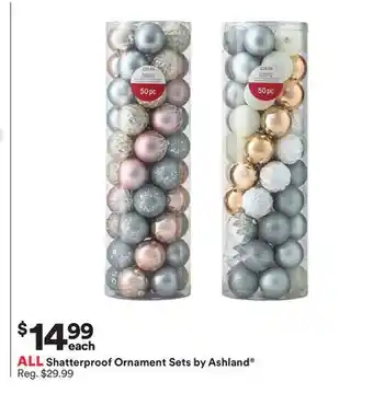 Michaels All shatterproof ornament sets by ashland offer
