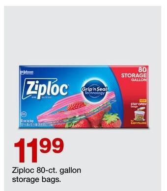 Target Ziploc 80-ct. gallon storage bags offer