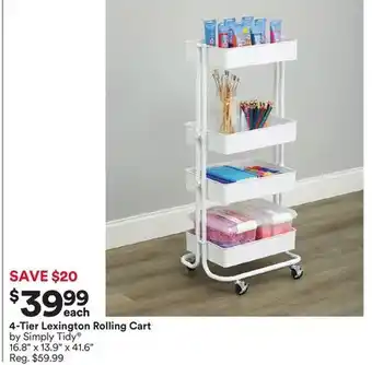 Michaels 4-tier lexington rolling cart by simply tidy offer