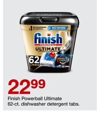 Target Finish powerball ultimate 62-ct. dishwasher detergent tabs offer