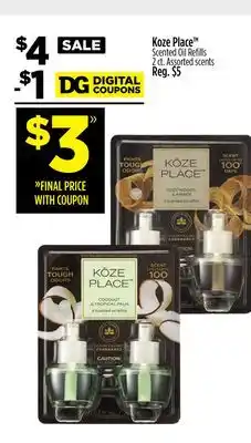 Dollar General Koze place scented oil refills offer
