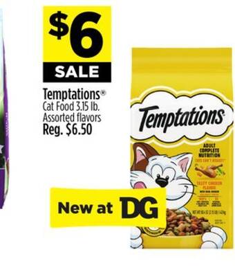 Dollar General Temptations cat food offer