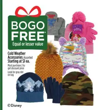 Dollar General Cold weather accessories offer