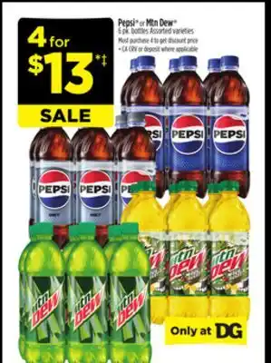 Dollar General Pepsi or mtn dew offer