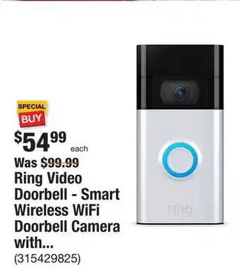 The Home Depot Ring video doorbell - smart wireless wifi doorbell camera with built-in battery, 2-way talk, night vision, satin nickel offer