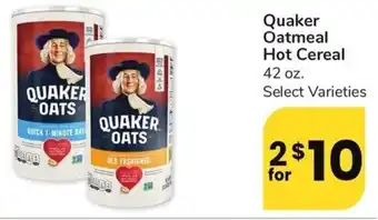 Albertsons Quaker Oatmeal Hot Cereal 42 oz. offer