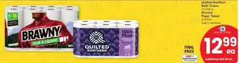 Albertsons Quilted Northern Bath Tissue 12 Roll or Brawny Paper Towel offer
