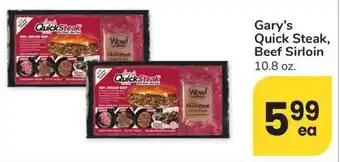 Albertsons Gary's Quick Steak, Beef Sirloin 10.8 oz. offer