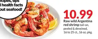 Hy-Vee Raw wild Argentina red shrimp offer