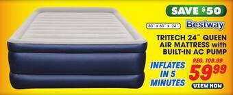 Big 5 Bestway tritech air mattress queen 24 with built-in ac pump offer