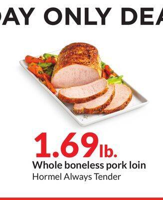 Hy-Vee Whole boneless pork loin offer