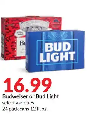 Hy-Vee Budweiser or bud light offer