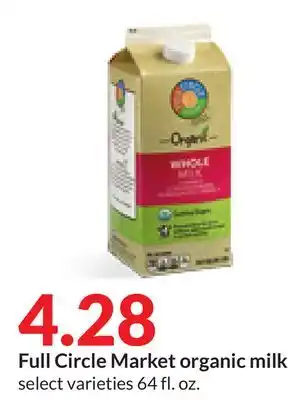 Hy-Vee Full circle market organic milk offer