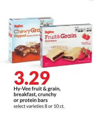 Hy-Vee Hy-vee fruit & grain, breakfast, crunchy or protein bars offer