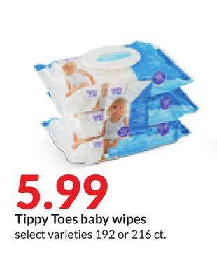 Hy-Vee Tippy toes baby wipes offer