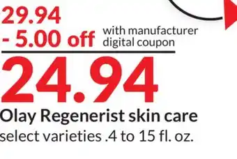 Hy-Vee Olay regenerist skin care offer