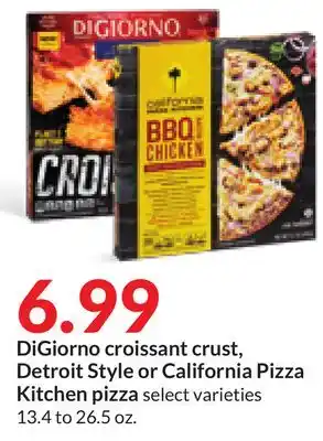Hy-Vee Digiorno croissant crust, detroit style or california pizza kitchen pizza offer