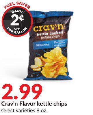 Hy-Vee Crav'n flavor kettle chips offer