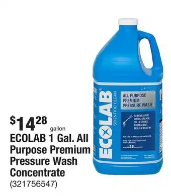 The Home Depot Ecolab 1 gal. all purpose premium pressure wash concentrate offer