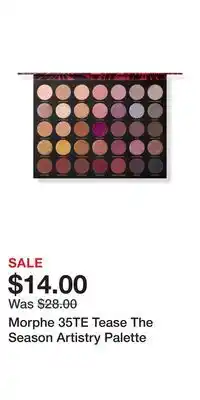 Ulta Beauty Morphe 35te tease the season artistry palette offer
