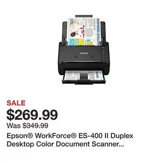 Office Depot Epson workforce es-400 ii duplex desktop color document scanner with auto document feeder offer