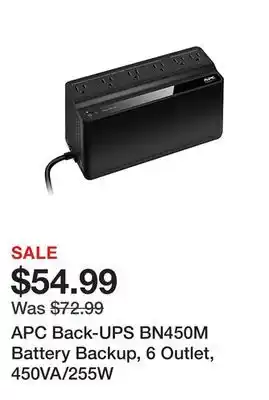 Office Depot Apc back-ups bn450m battery backup, 6 outlet, 450va/255w offer