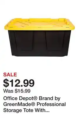 Office Depot Office depot brand by greenmade professional storage tote with handles/snap lid, 27 gallon, 30-1/10 x 20-1/4 x 14-3/4, black/ offer