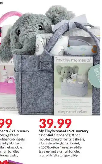 Hy-Vee My Tiny Moments 6 ct. nursery essential elephant gift set offer