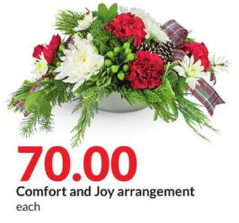 Hy-Vee Comfort and Joy arrangement offer
