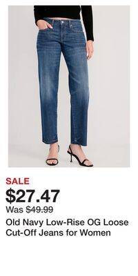 Old Navy Old navy low-rise og loose cut-off jeans for women offer