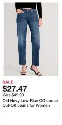 Old Navy Old navy low-rise og loose cut-off jeans for women offer