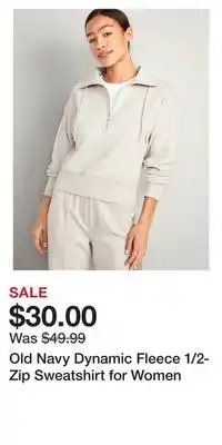 Old Navy Old navy dynamic fleece 1/2-zip sweatshirt for women offer