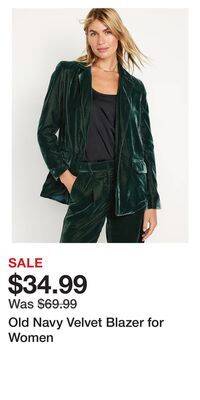 Old Navy Old navy velvet blazer for women offer