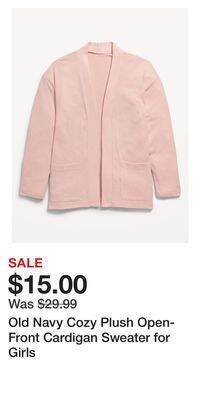 Old Navy Old navy cozy plush open-front cardigan sweater for girls offer